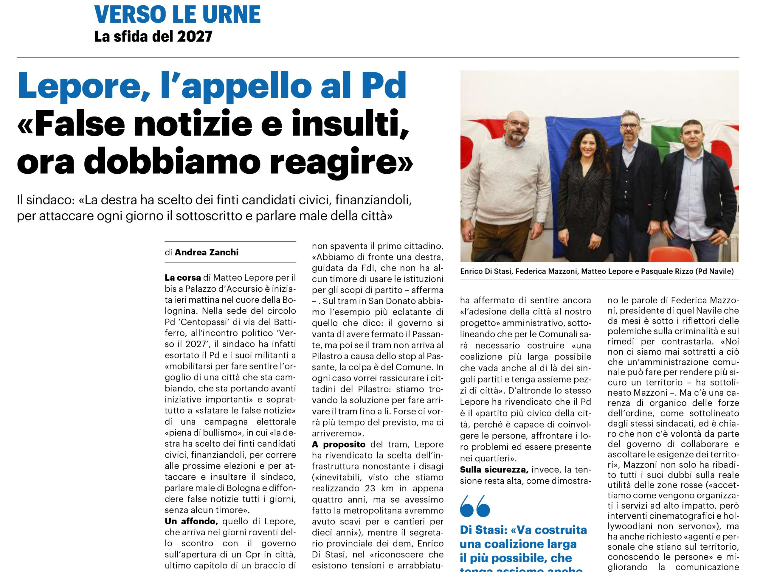 IL RESTO DEL CARLINO - 16 febbraio 2026