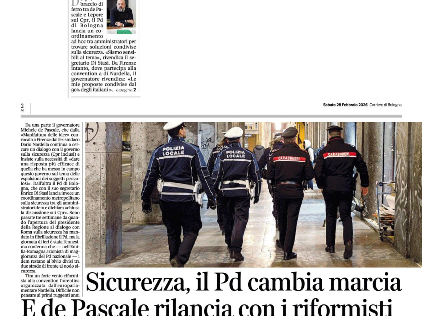 CORRIERE DI BOLOGNA - 28 febbraio 2026