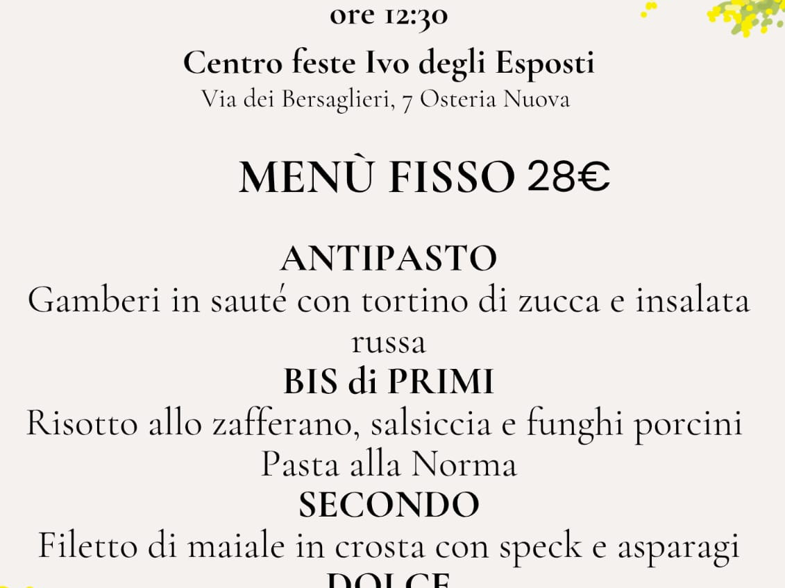 Pranzo della mimosa - 8 marzo