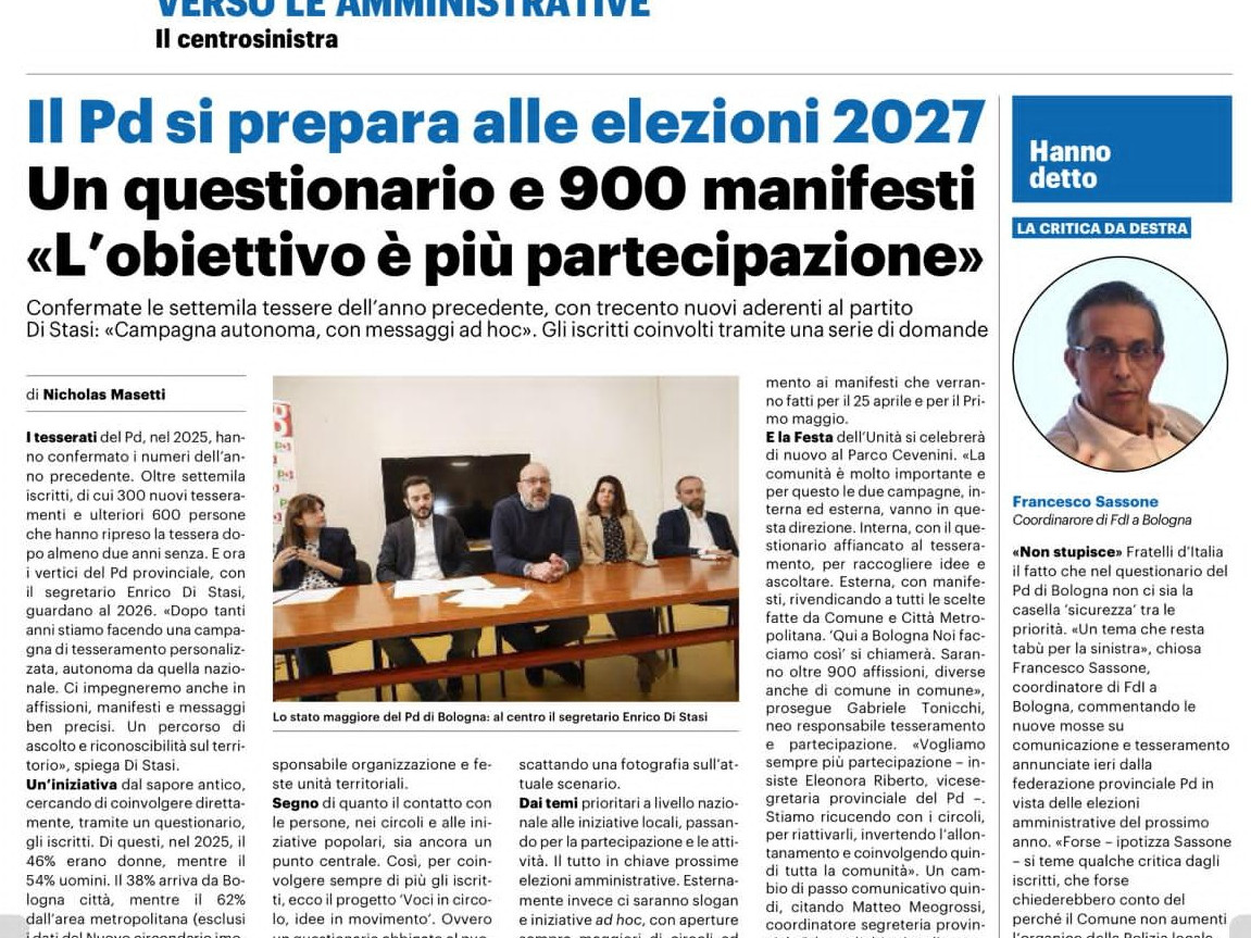 IL RESTO DEL CARLINO - 12 aprile 2026