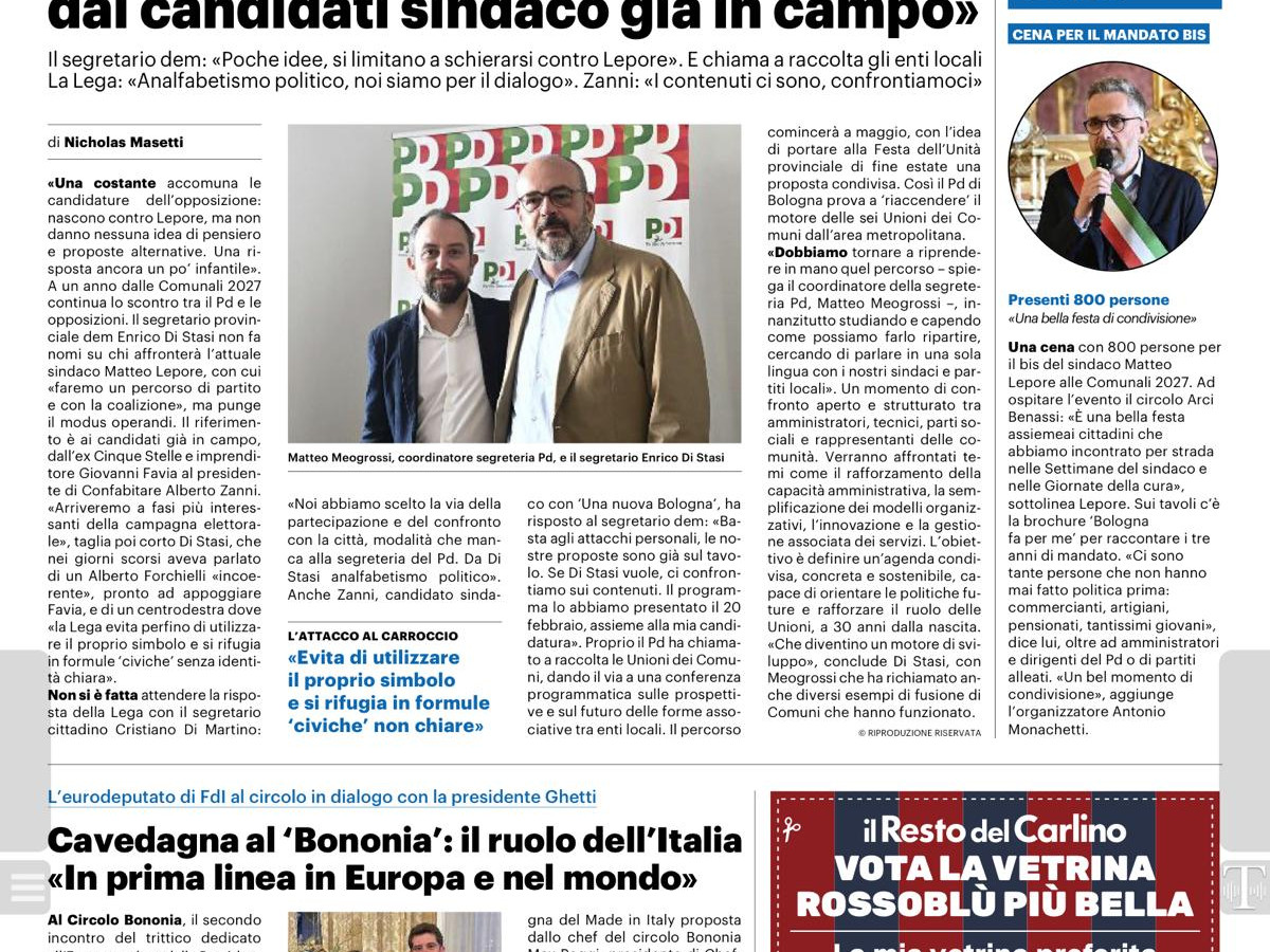 IL RESTO DEL CARLINO - 23 aprile 2026