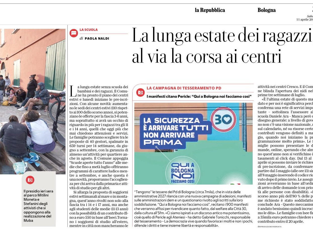 LA REPUBBLICA - 11 aprile 2026