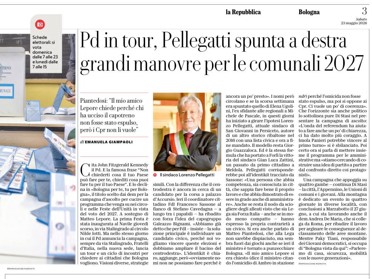LA REPUBBLICA - 23 maggio 2026
