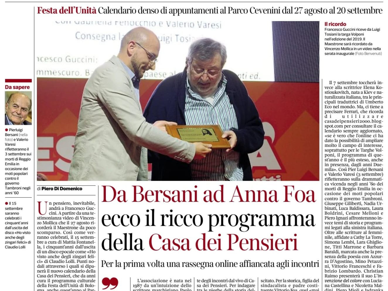 CORRIERE DI BOLOGNA - 19 agosto 2026