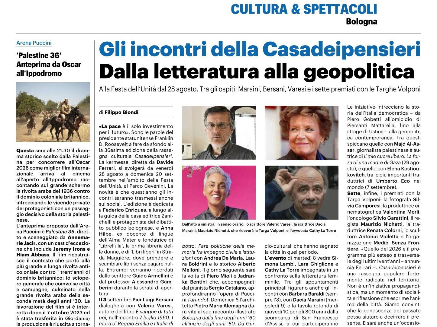 IL RESTO DEL CARLINO - 19 agosto 2026